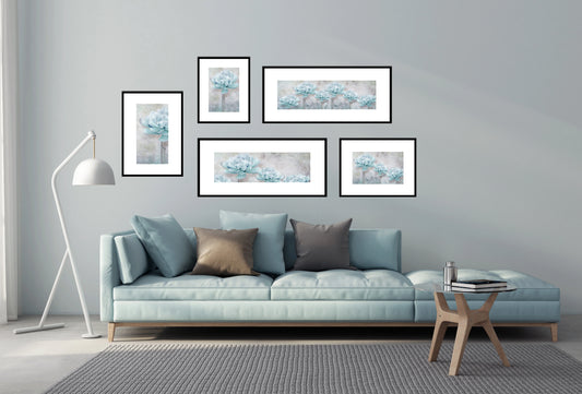 Gallery Wall - Turquoise flowers