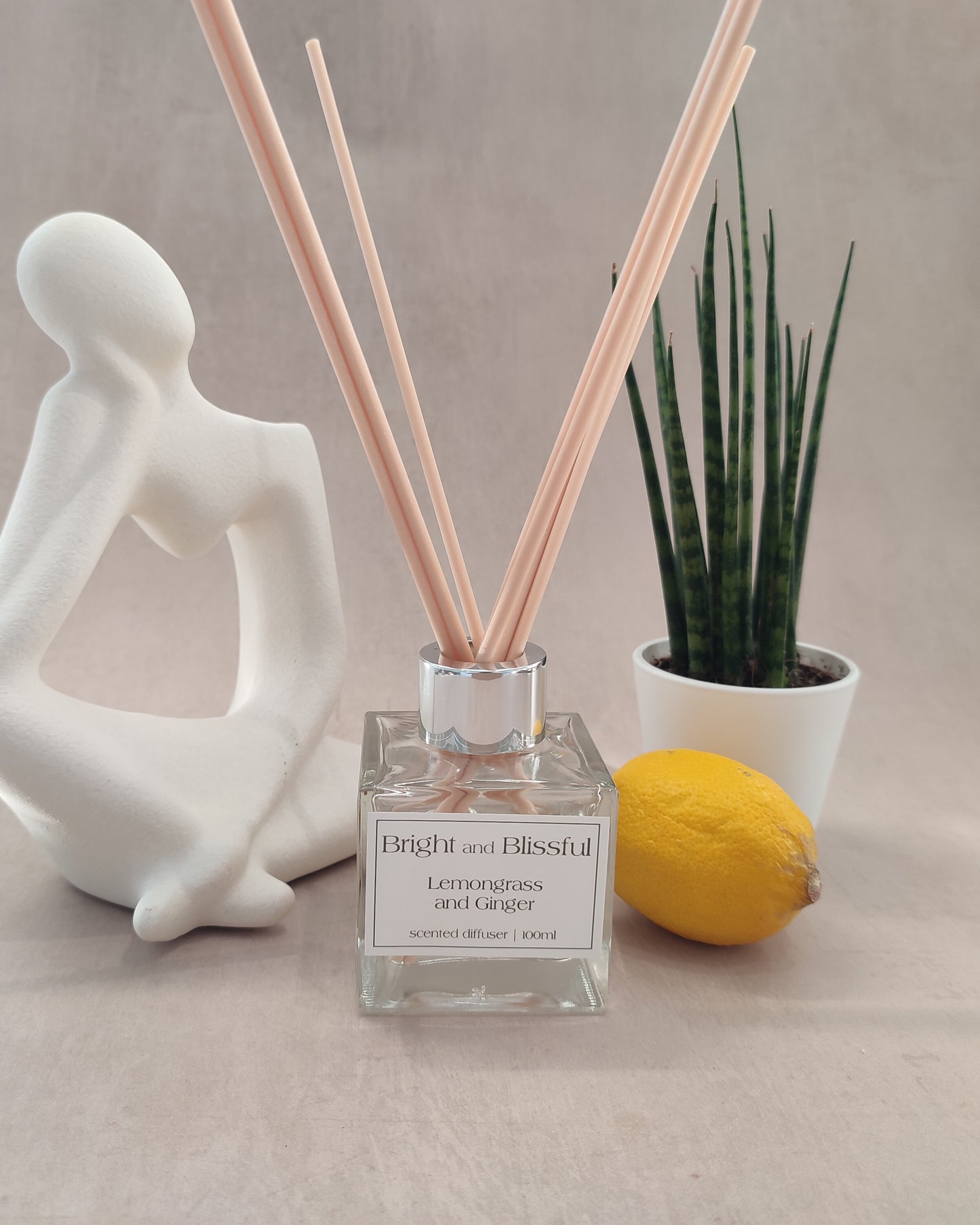 Lemongrass and Ginger scented diffuser - 100ml square