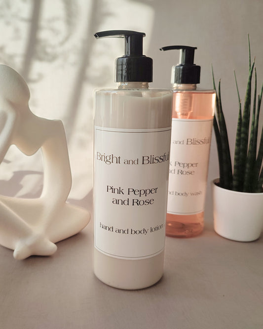 Pink Pepper and Rose hand and body lotion